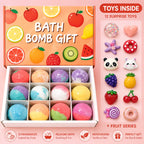 Bath Bombs Fruit-Scented fizzies Gift (12 Surprise Toy Inside) Bathbombs