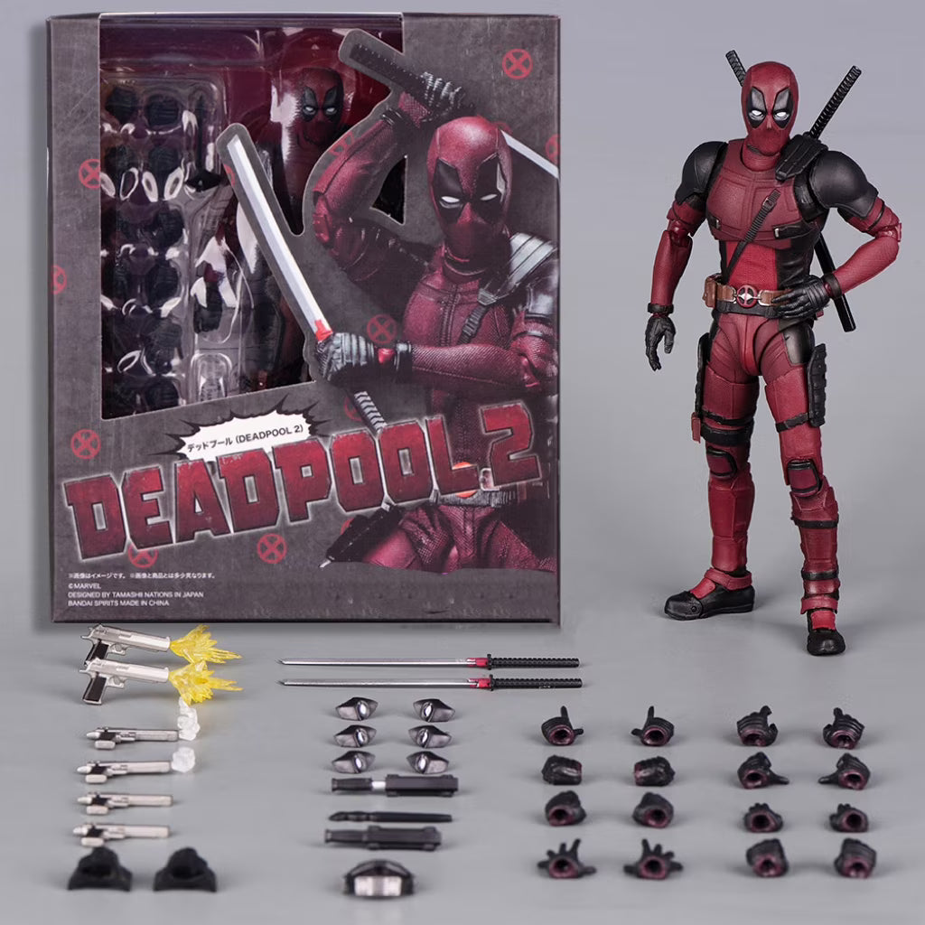 New Deadpool Action Figure Model Fully Body Movable Replacement Masks, Gloves, Weapons Exquisite Gift Box Set