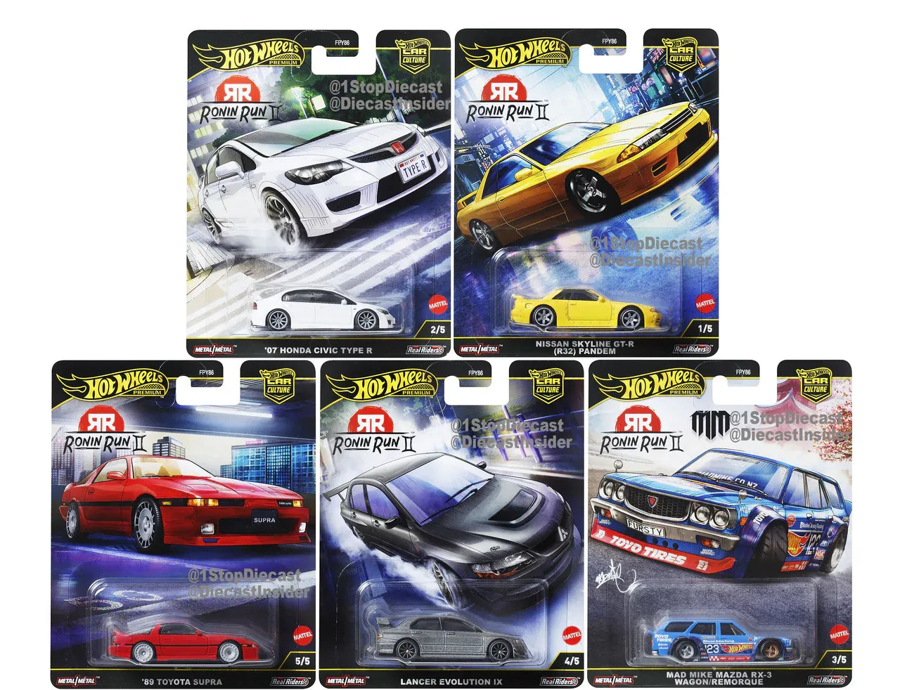 Hot Wheels Premium Set Of 5 Ronin Run 2: Japanese Tuner Culture Returns in 2025