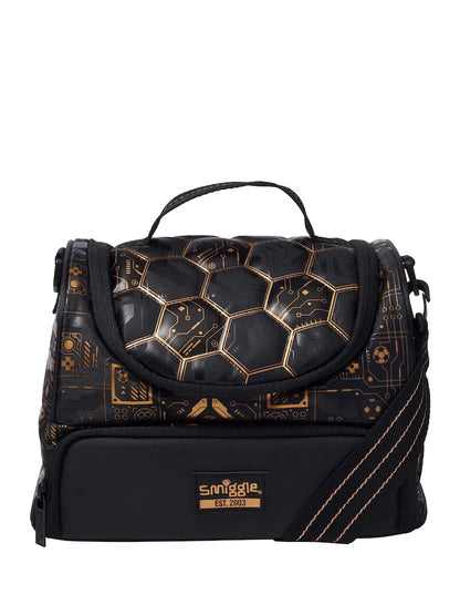 Smiggle Black Large Livewire Double Lunchbox With Strap