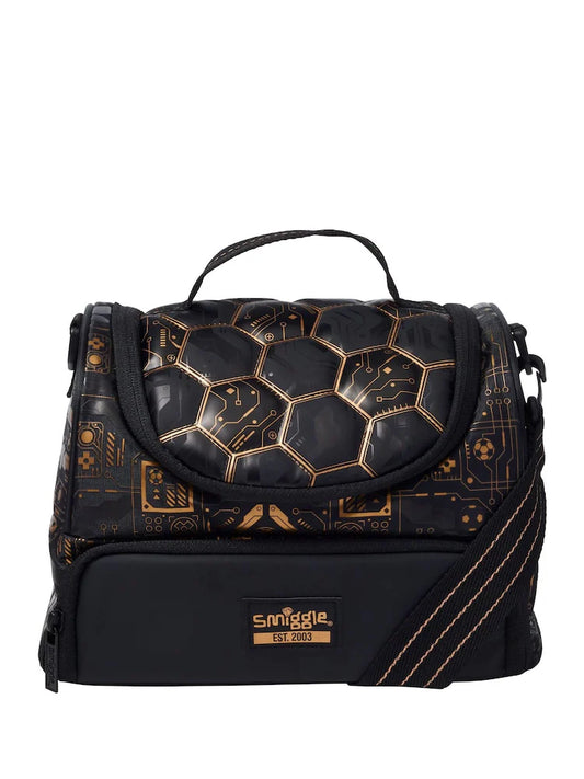 Smiggle Black Large Livewire Double Lunchbox With Strap