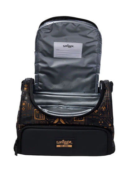 Smiggle Black Large Livewire Double Lunchbox With Strap