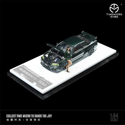 Timemicro Nissan Skyline GT-R R34 Dark Green Limited EdItion