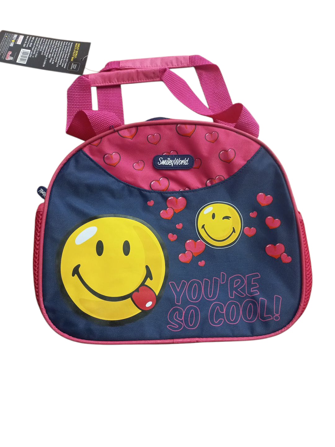 Smily Cartoon Print Insulated Lunch/Tiffin Bag for Kids for School, Travel & Picnic
