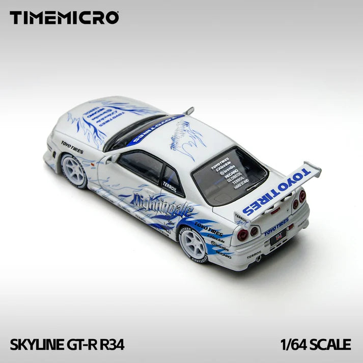 TimeMicro Nissan Skyline GT-R R34 (Drift Flame White)