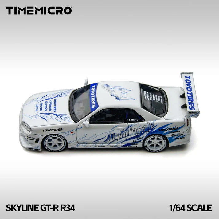 TimeMicro Nissan Skyline GT-R R34 (Drift Flame White)