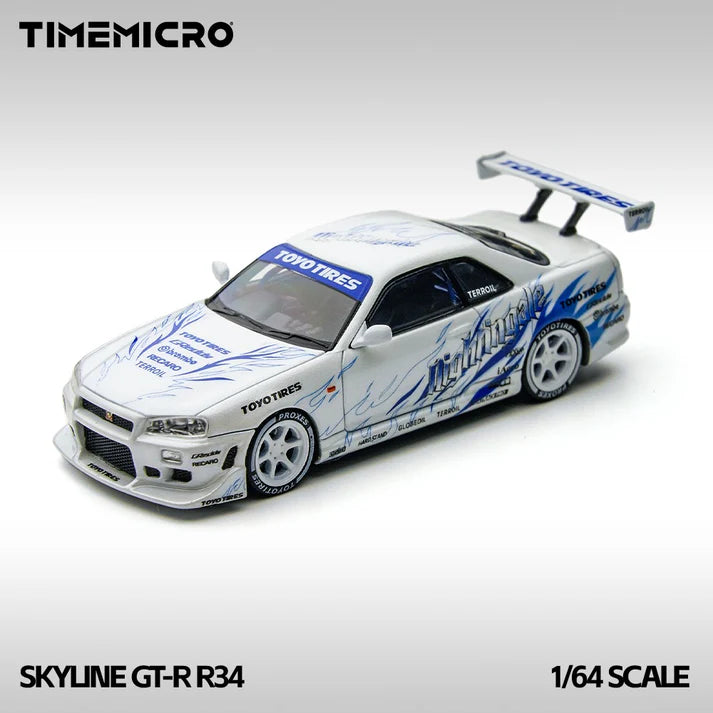 TimeMicro Nissan Skyline GT-R R34 (Drift Flame White)