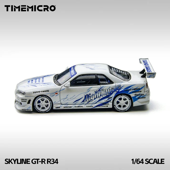 TimeMicro Nissan Skyline GT-R R34 (Drift Flame White)