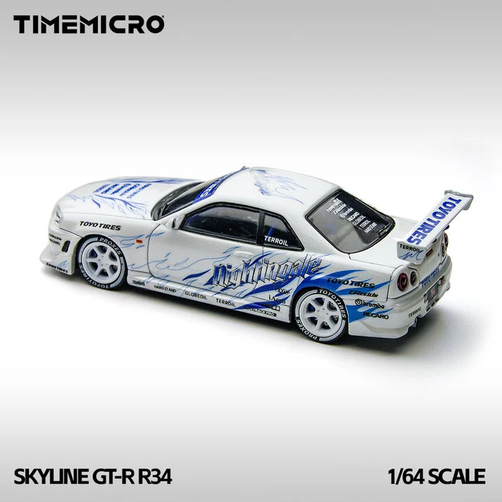 TimeMicro Nissan Skyline GT-R R34 (Drift Flame White)