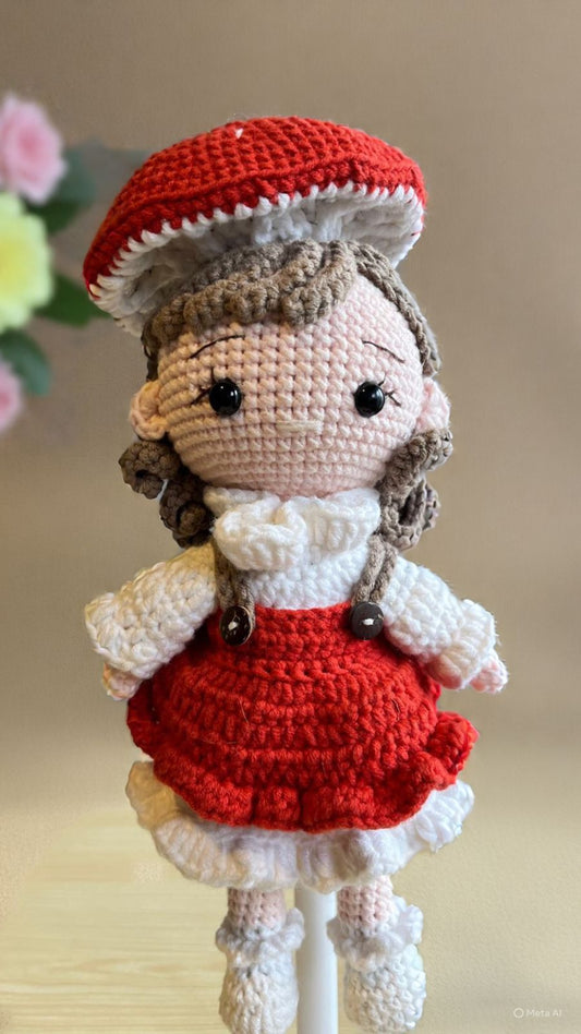 Handmade Crochet Doll Birthday, Christmas, Valentine Gift Gift for Girl, Kid, Children,Plushy Toy Made By Vietnam