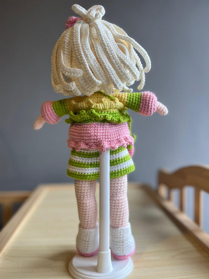 Crochet cutie Handcrafted crochet doll with adorable pastel outfit & white hair, Perfect for gifting or collecting Handmade Toys Made By Vietnam