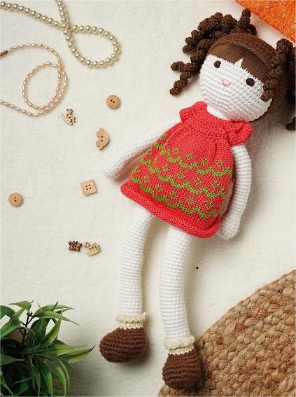 WONDRBOX Crochet Doll Soft Toy for Infant Kids & Babies Handmade Toys Made By Vietnam