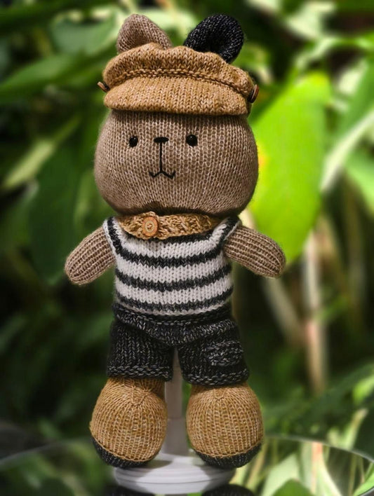 Brown Teddy With Cute Hat Handmade Crochet Toys Made By Vietnam