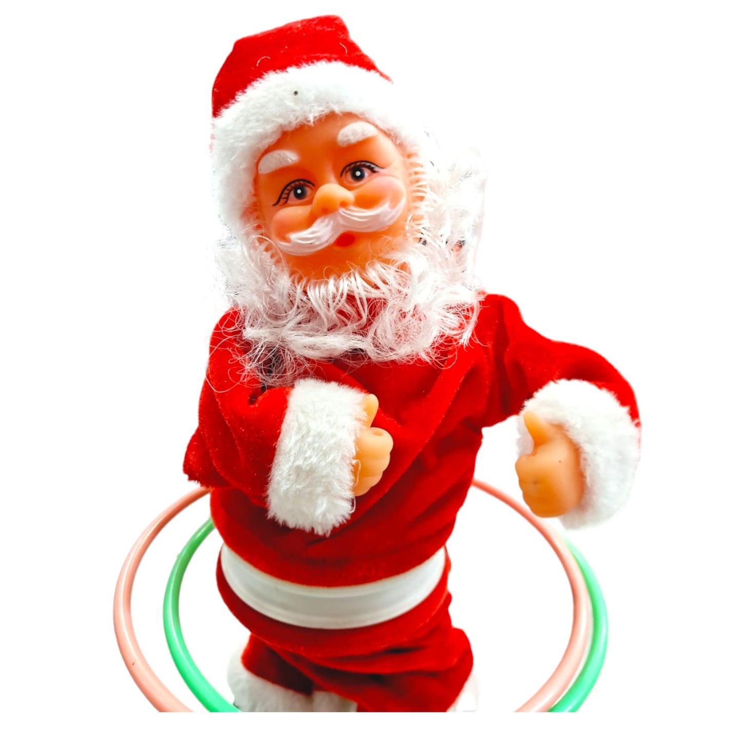 Singing Shaking Playing Hula Hoop Animated Santa Claus Toy
