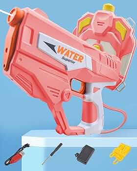 Electric Water Gun, Continuous Fire Water Gun, Super Strong Backpack Type, Large Capacity Tank Type,(1,350 ml), For Children and Adults,Holi, Beach, Pool, River Play {Random 1}
