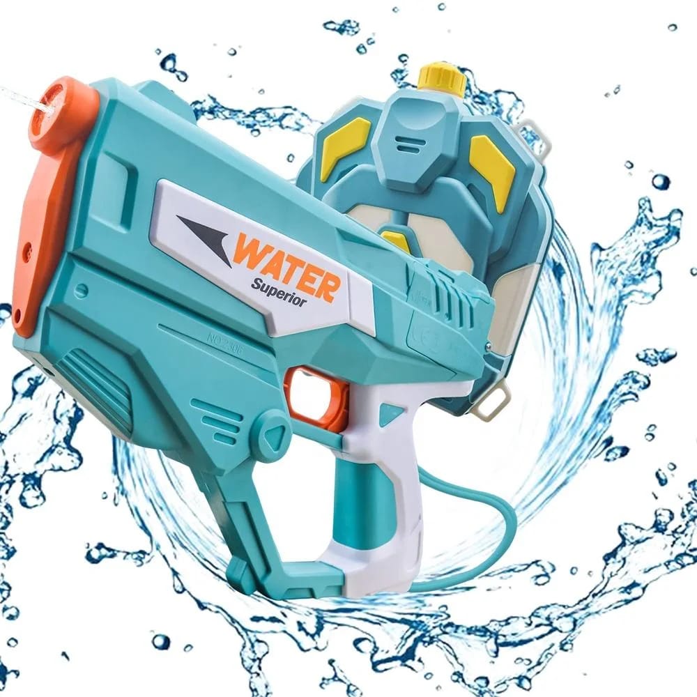 Electric Water Gun, Continuous Fire Water Gun, Super Strong Backpack Type, Large Capacity Tank Type,(1,350 ml), For Children and Adults,Holi, Beach, Pool, River Play