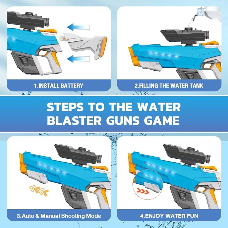 Electric Water Gun Toy Holi Pichkari, Automatic Squirt Gun