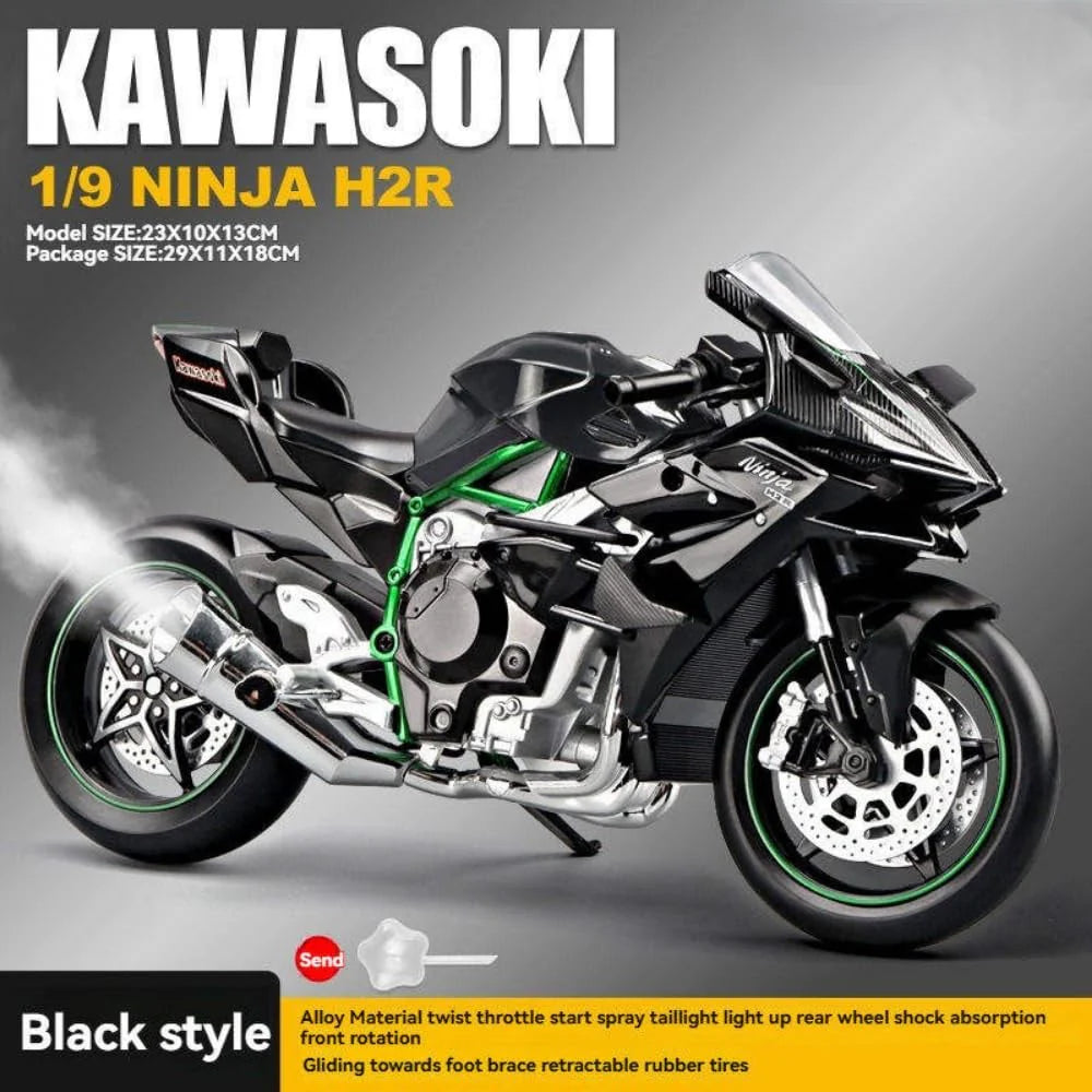 Speed Motocycle 1:9 Scale Kawasaki Ninja H2R Diecast Motorcycle Model with Display Stand