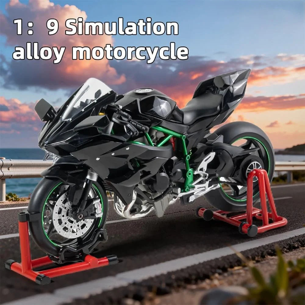 Speed Motocycle 1:9 Scale Kawasaki Ninja H2R Diecast Motorcycle Model with Display Stand