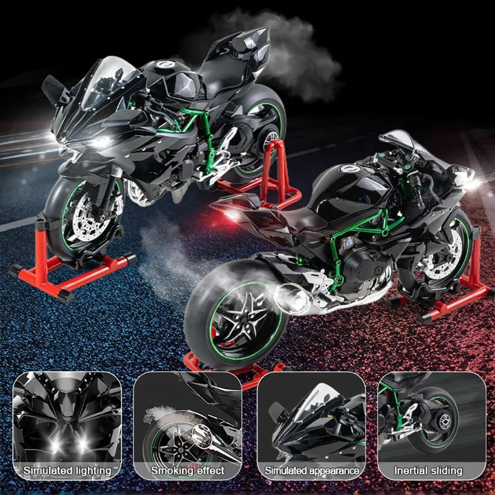 Speed Motocycle 1:9 Scale Kawasaki Ninja H2R Diecast Motorcycle Model with Display Stand