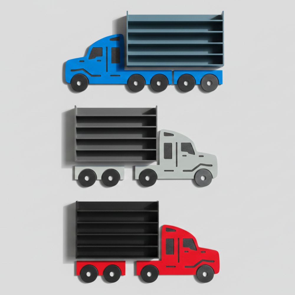 Cocoland Toys blue truck-shaped diecast display rack