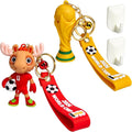 2026 FIFA World Cup Mascot (Maple the Moose) and Trophy Replica Keychain Set 