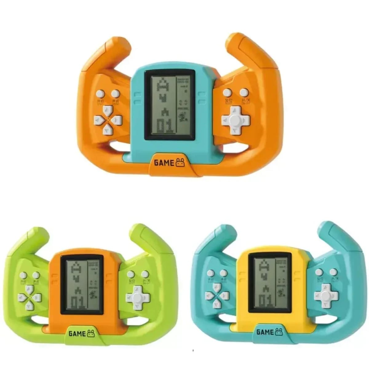 Steering Wheel Retro Handheld Brick Game Console