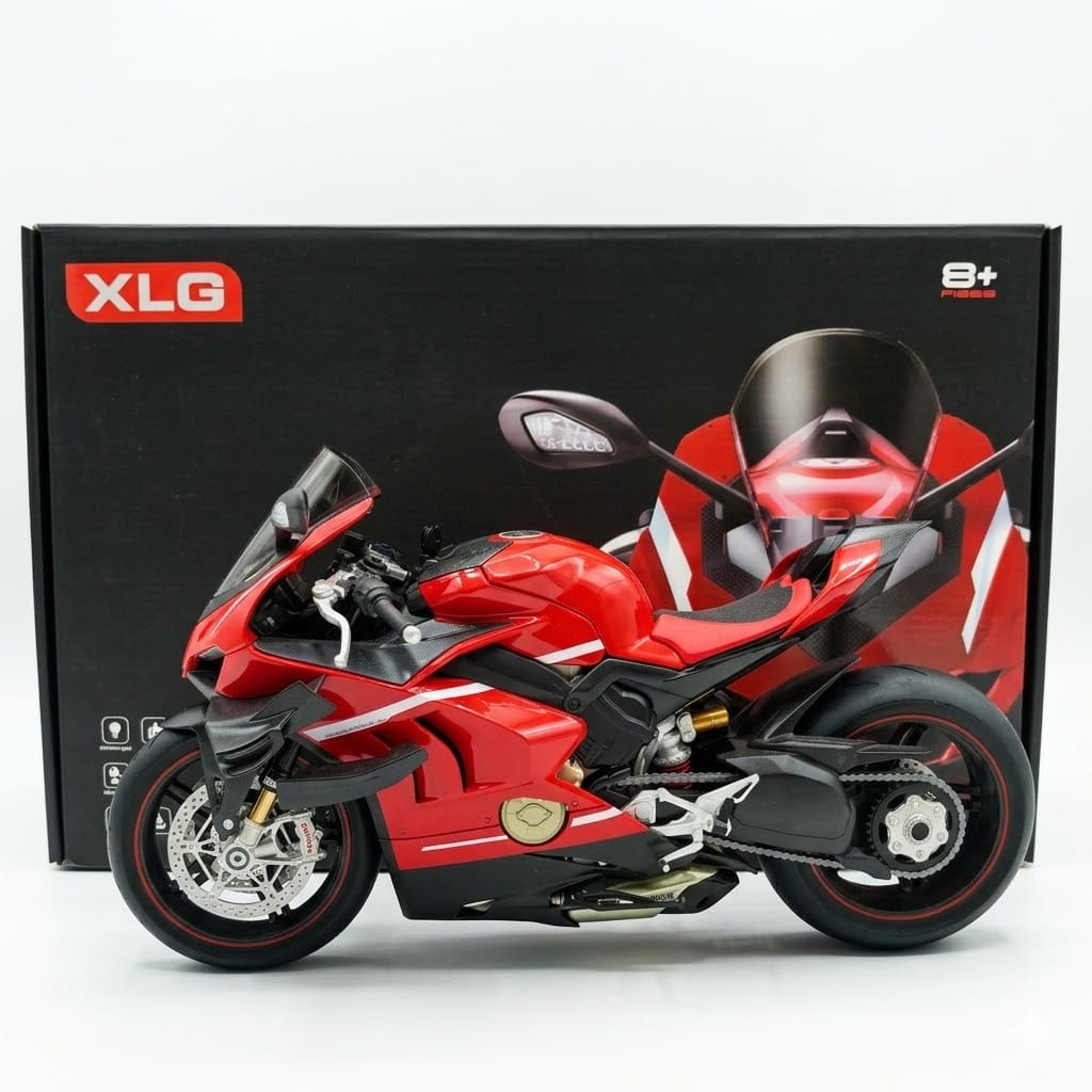 XLG 1:7 Ducati Superleggera V4 Scale  Diecast Motorcycle Model With Display Stand Premium Collector's Die Cast Bike