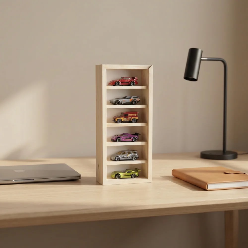 Wooden Diecast Car Display Case 6-Layer (LED OR Without LED)