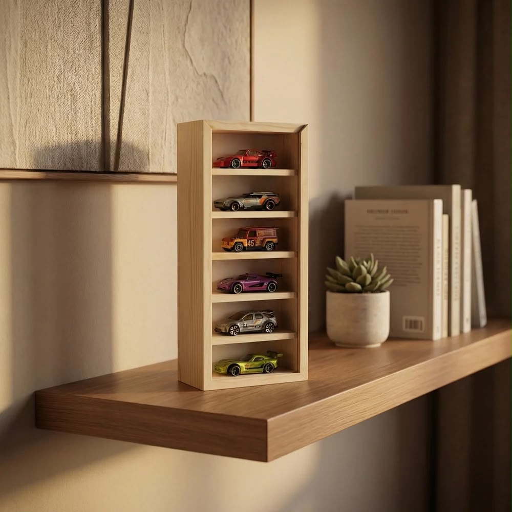 Wooden Diecast Car Display Case 6-Layer (LED OR Without LED)