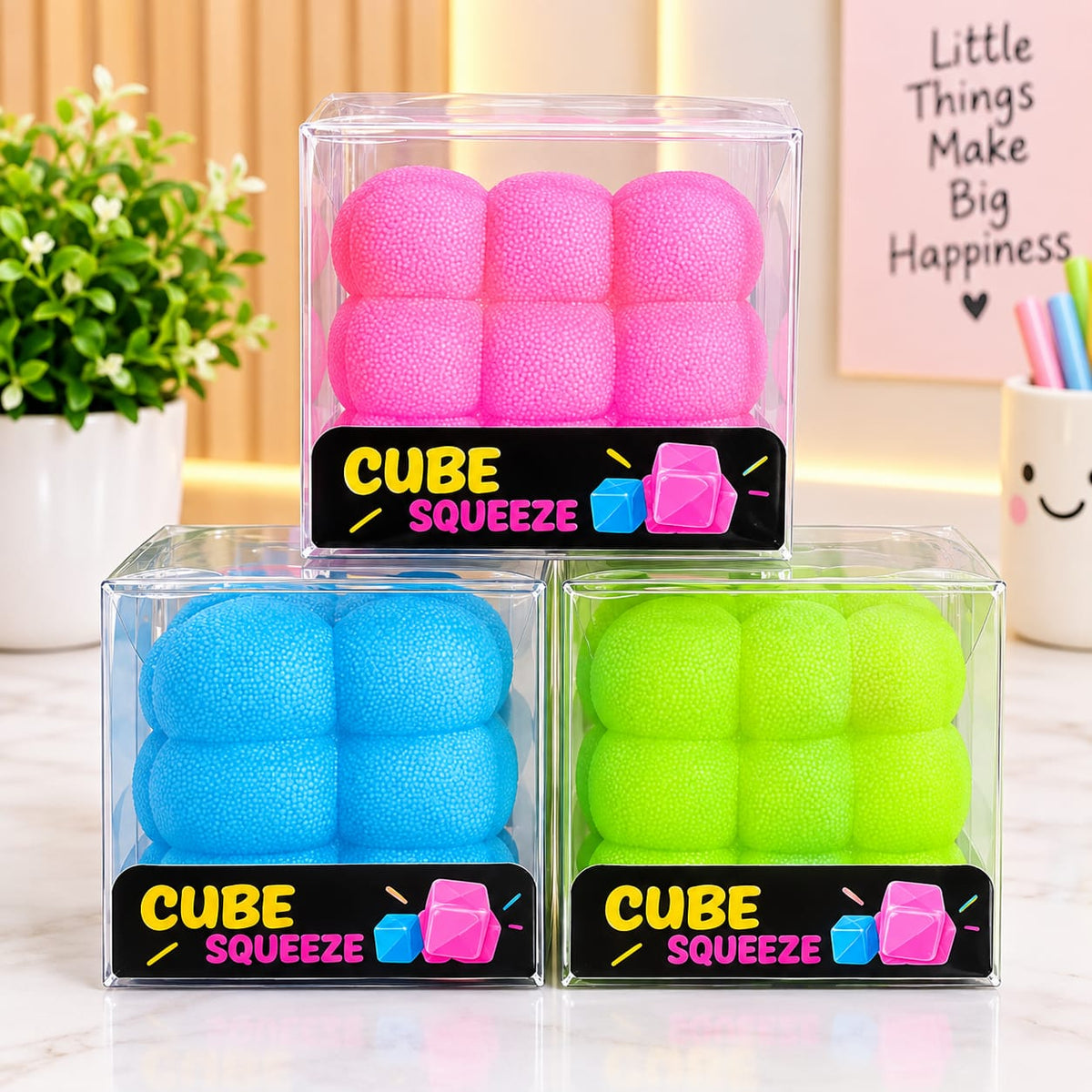 3D Bubble Cluster Soft Slow-Rise Squishy Toy (Pack Of 2 ) Random 1