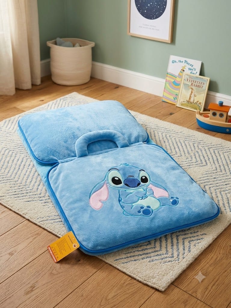 Disney Stitch Travel Bag Pillow Blanket for Kids and Children Pillow Blanket, Travel Blanket for Kids