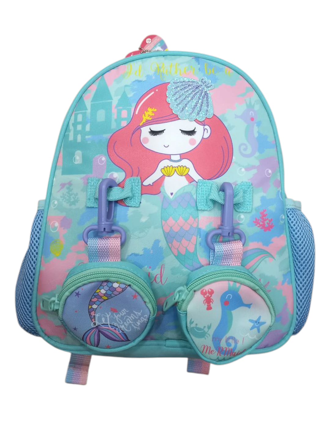 Pink Mermaid Print - Small Lightweight Colourful Daypack for girls (KIDS)