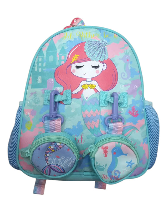 Pink Mermaid Print - Small Lightweight Colourful Daypack for girls (KIDS)