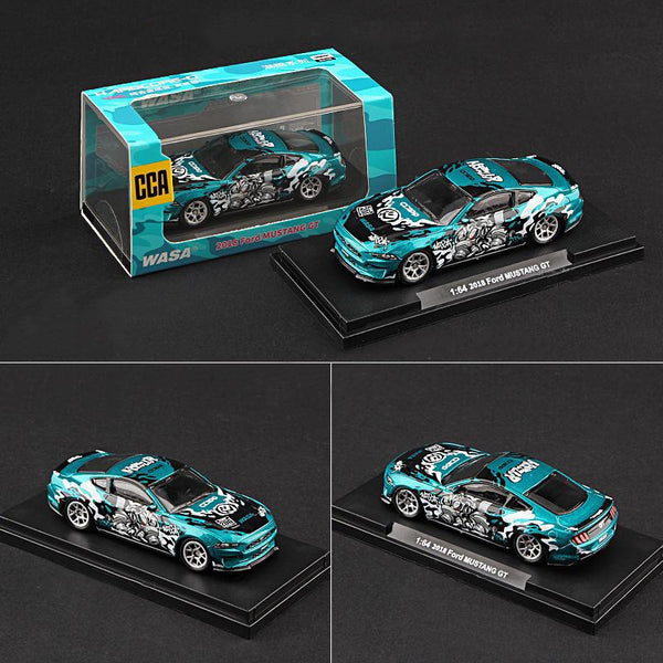 CCA 2018 Ford Mustang GT with Acrylic Case 1:64 Scale Diecast Model Car Cocoland Toys