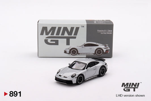 MINI GT Porsche 911 Dakar Ice Gray Metallic