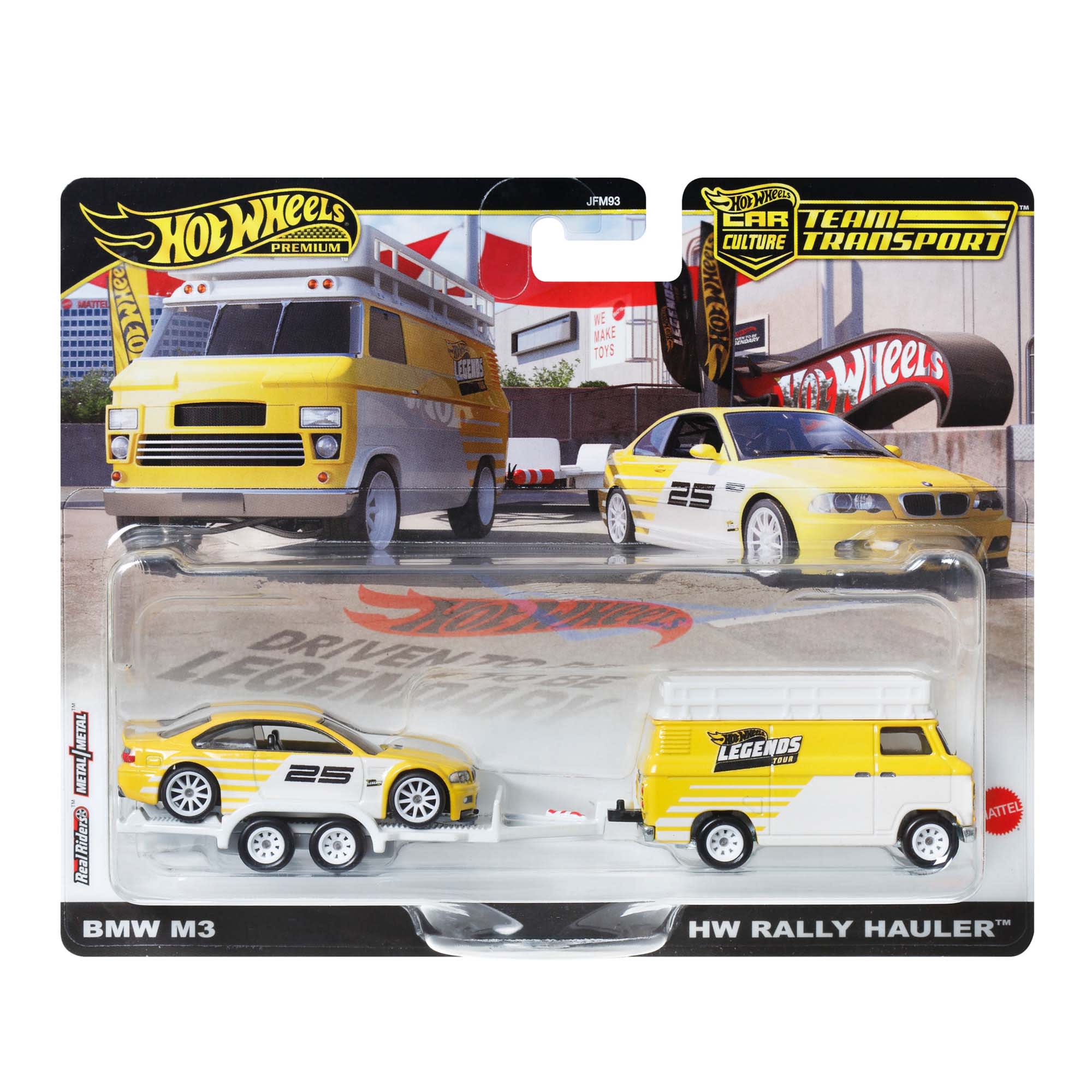 Cocoland Toyz Hot Wheels BMW M3 race car with HW Rally Hauler transport truck die-cast vehicle set
