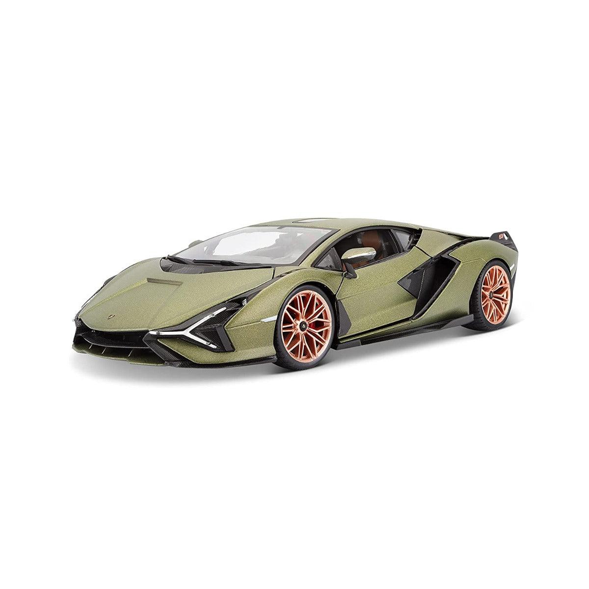 Lamborghini Sián FKP 37 Metallic Green Hypercar Side View Cocoland Toys