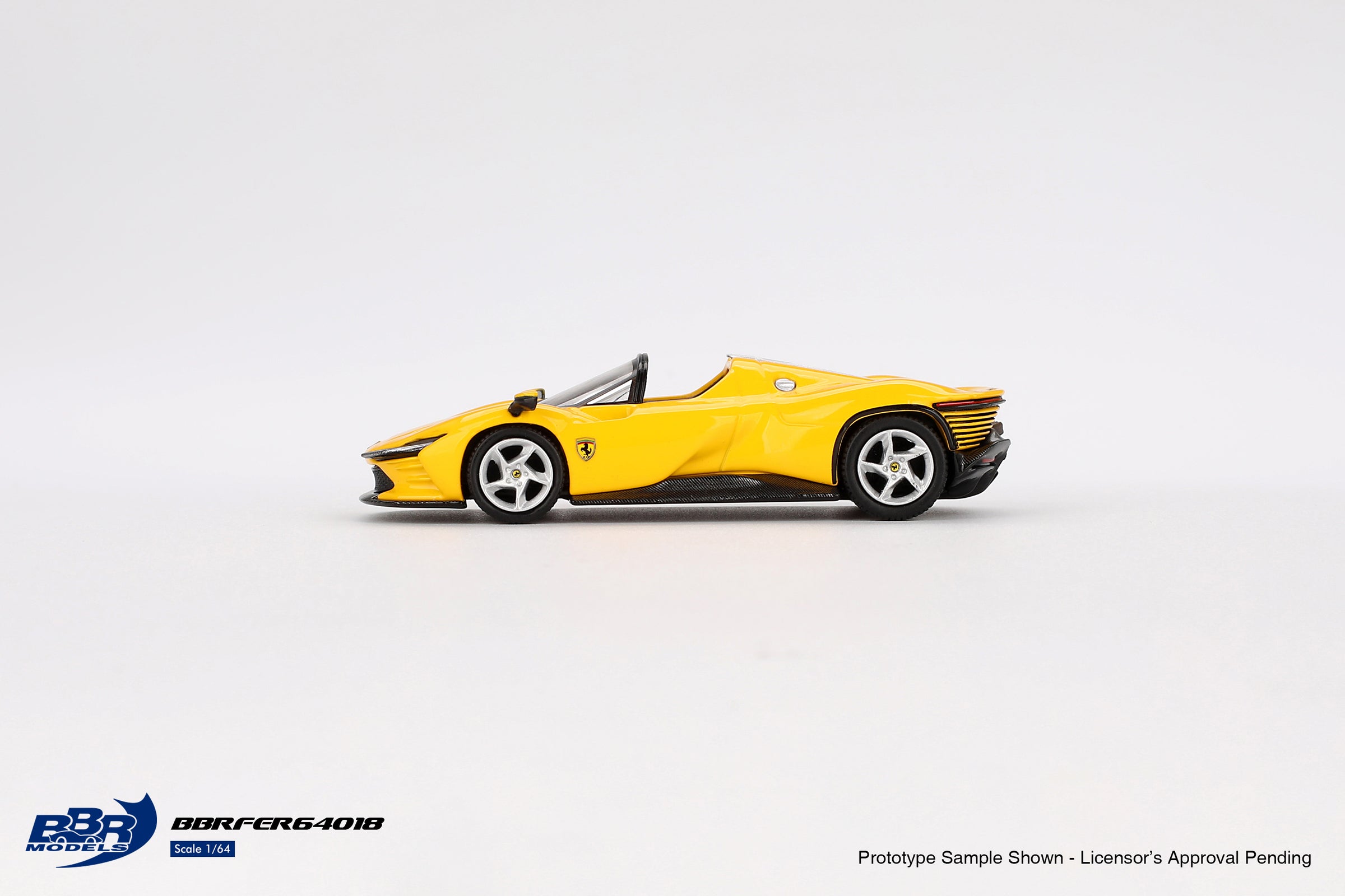 Cocoland Toys BBR Ferrari Daytona SP3 Rosso Giallo side profile