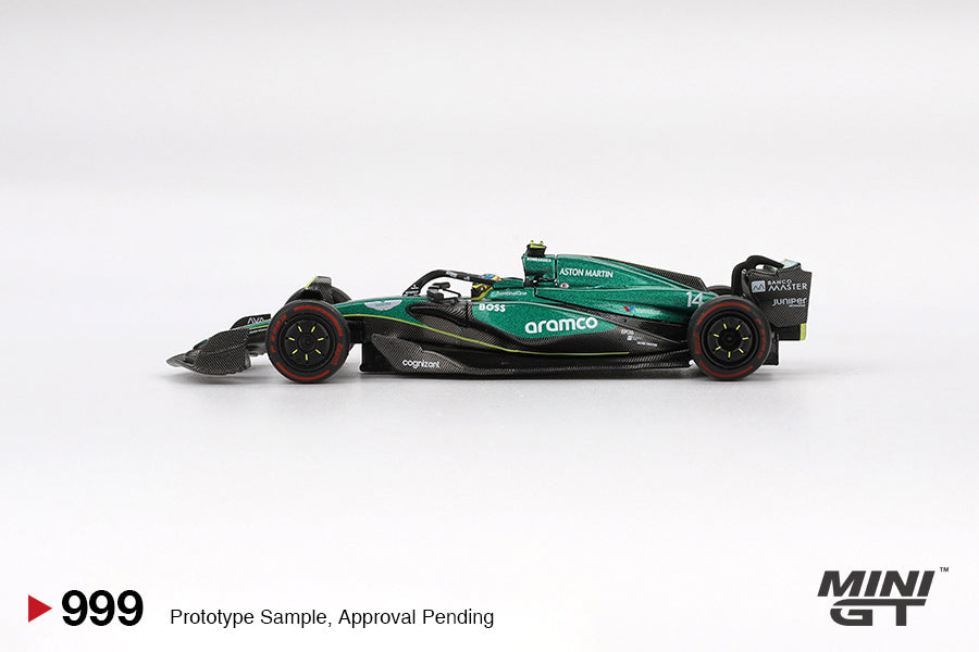 MINI GT Aston Martin AMR24 #14 Fernando Alonso 2024 F1 2024 Bahrain GP