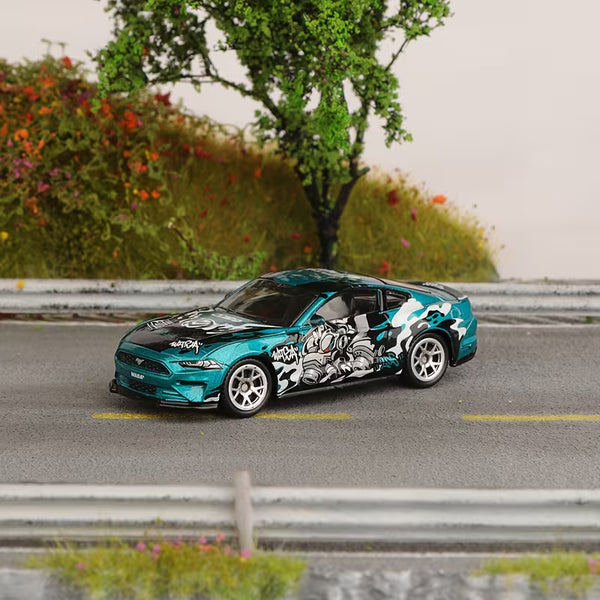 Ford Mustang GT Turquoise Racing Livery Collectible Model Cocoland Toys