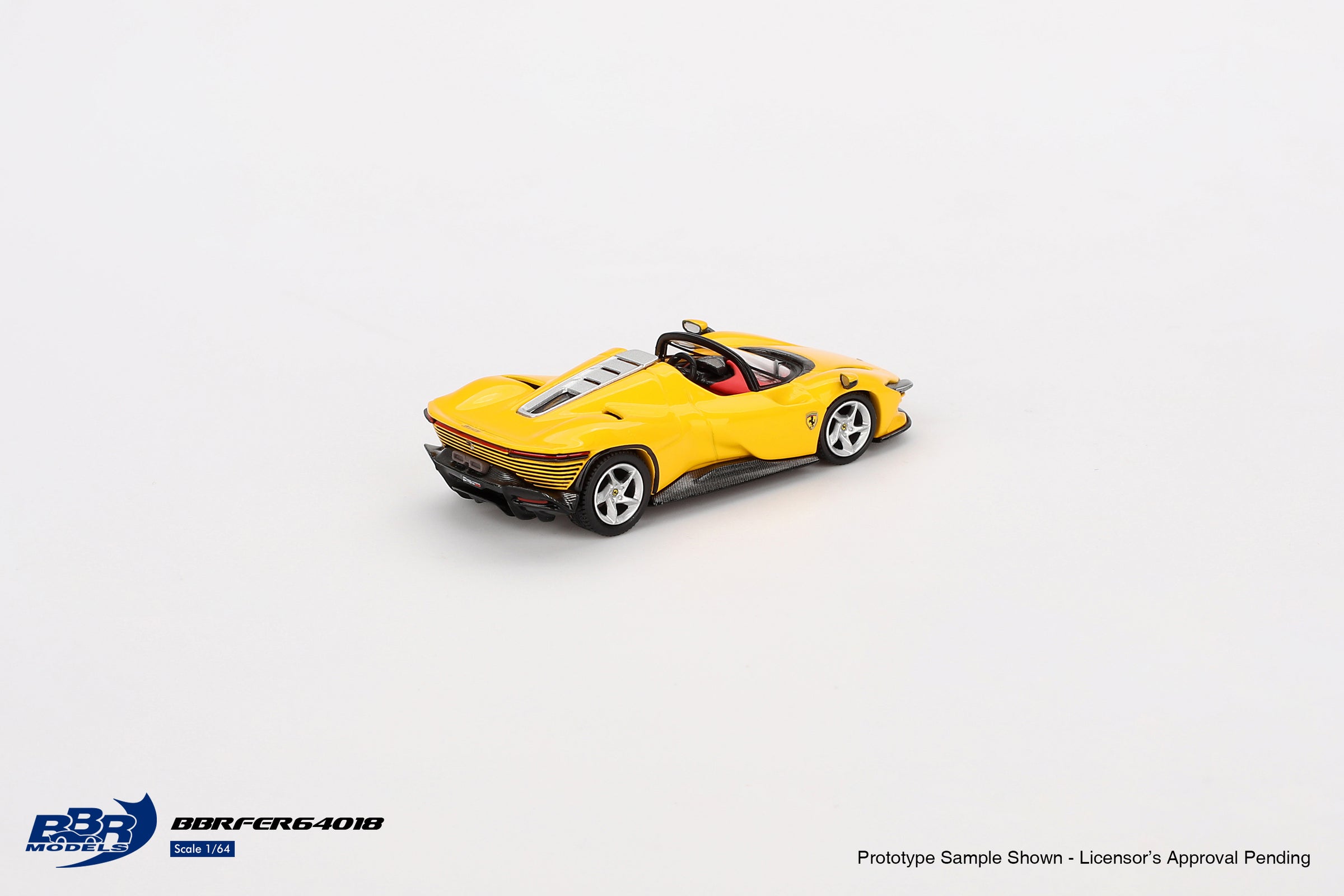 Cocoland Toys BBR Ferrari Daytona SP3 Rosso Giallo front angle view