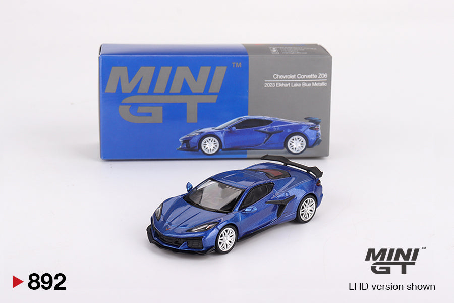 MINI GT Chevrolet Corvette Z06 2023 Elkhart Lake Blue Metallic Cocoland Toys
