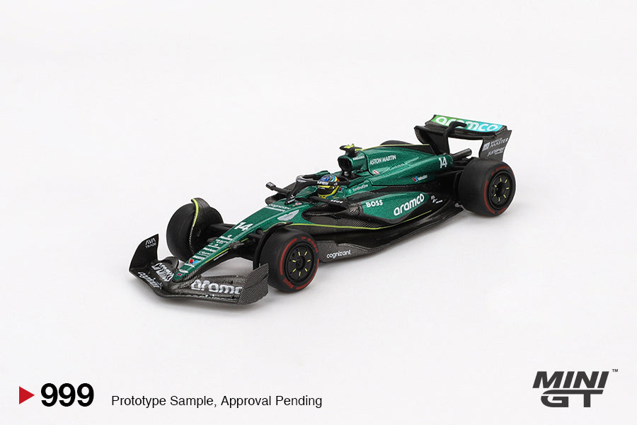 MINI GT Aston Martin AMR24 #14 Fernando Alonso 2024 F1 2024 Bahrain GP