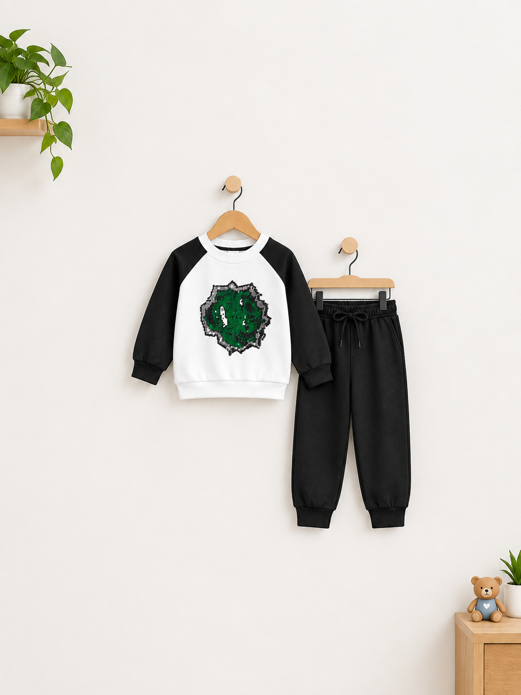 Boys' Marvel Incredible Hulk Raglan Sweatshirt & Joggers Set