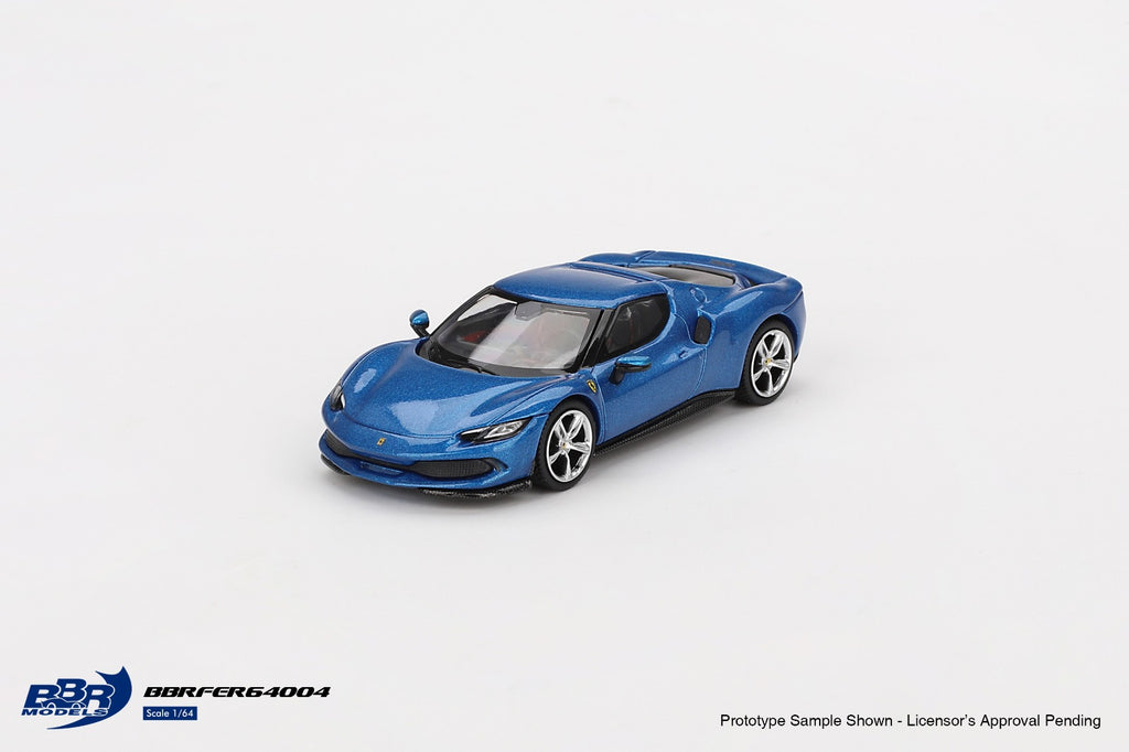 BBR MODELS FERRARI 296 GTB 1:64 SCALE MODEL Blue Corsa
