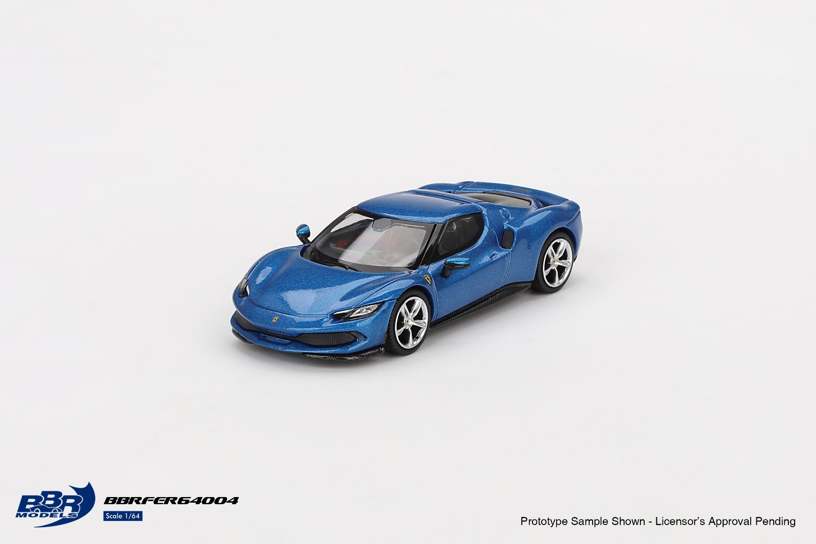 Cocoland Toys BBR Ferrari 296 GTB Blue Corsa front three-quarter view