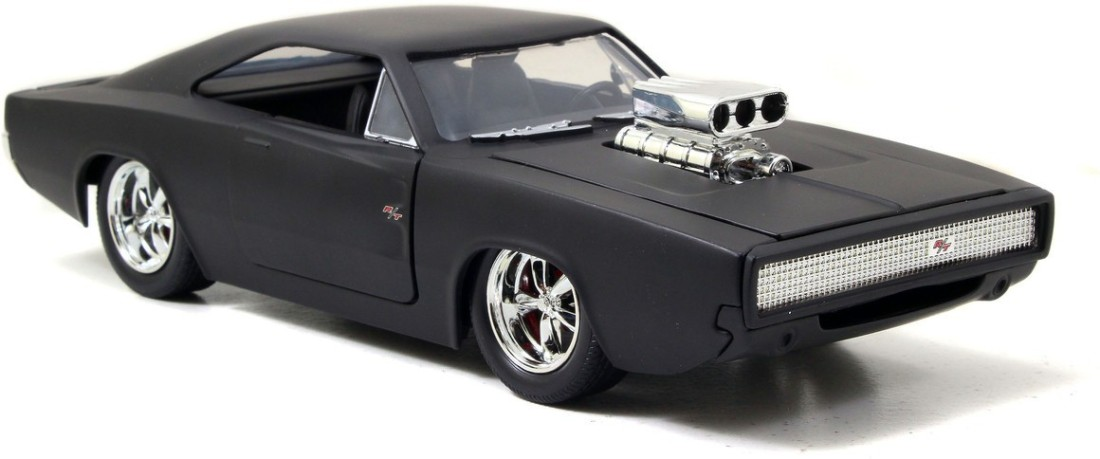 Jada Toys Fast and Furious Matte Black 1970 Dodge Charger (Street) Diecast Car