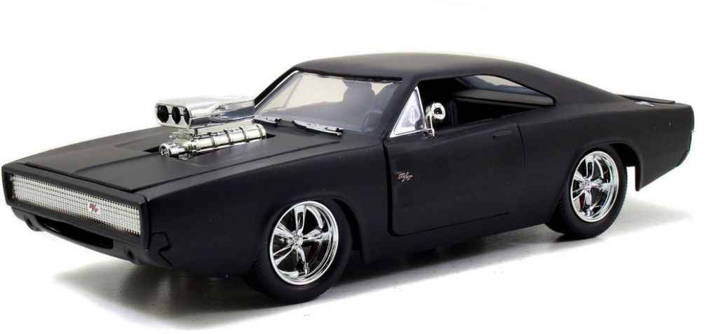 Jada Toys Fast and Furious Matte Black 1970 Dodge Charger (Street) Diecast Car