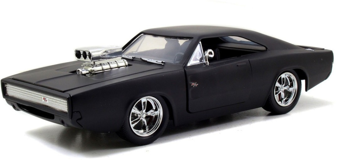Jada Toys Fast and Furious Matte Black 1970 Dodge Charger (Street) Diecast Car
